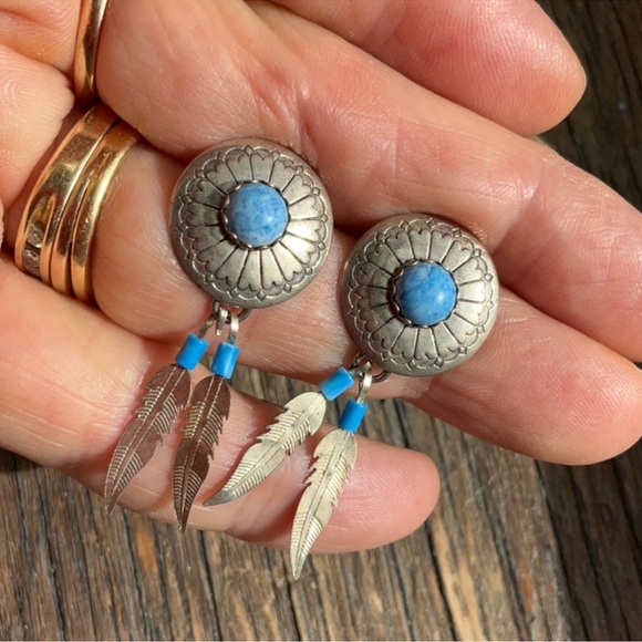 Native American feather earrings - Picture 2 of 6